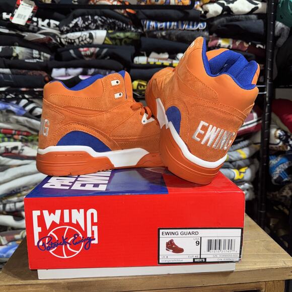 Patrick Ewing Guard Mid Shoes Orange/wht/ Blue Excellent Cond Size 9 main image 5